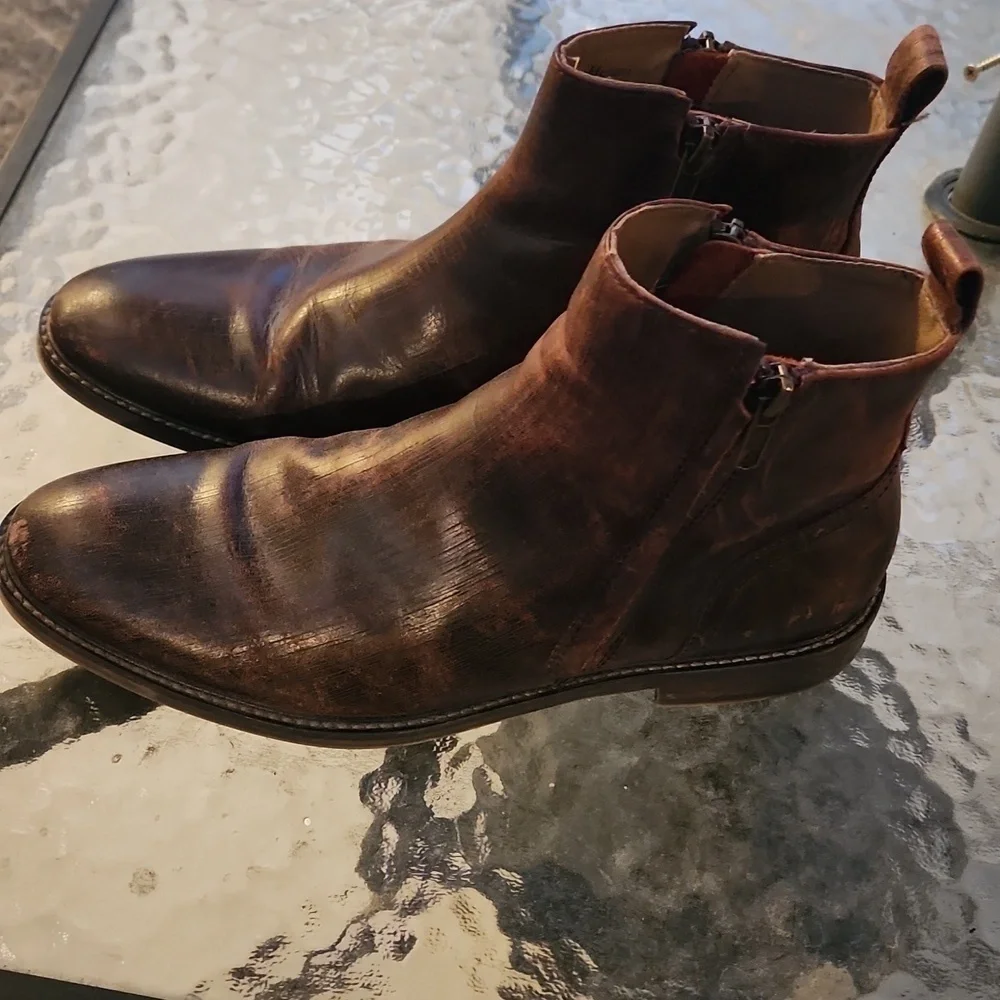 Aston Grey Men's Brown Leather Boots